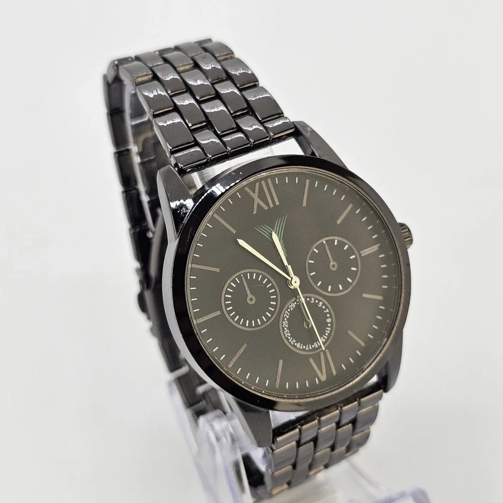 Men's Analog Watch 42MM Black Dial Black Bracelet Band 8